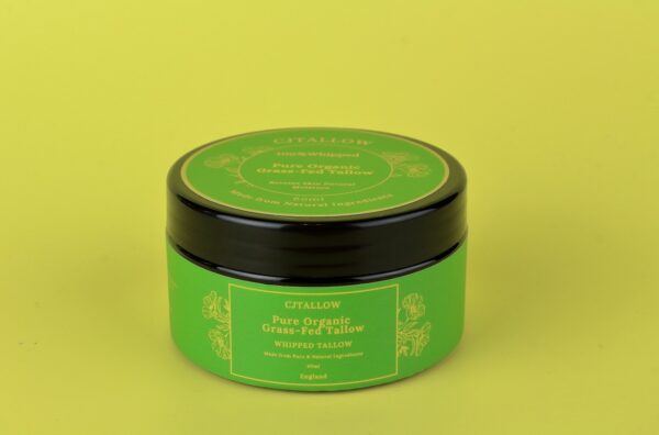 Whipped 100% pure organic grass-fed British tallow skin moisturiser, providing natural hydration and nourishment.