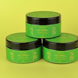 3 x 60ml jar of 100% pure organic grass-fed tallow skin moisturizer. Dark olive green packaging. Made with natural ingredients to help retain skin's natural moisture.