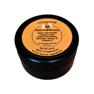 CJTALLOW Tallow & Honey Balm – Organic Grass-Fed Tallow with Raw Honey and Vitamin E,