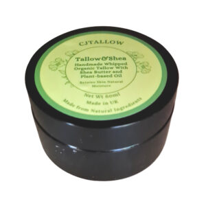CJTALLOW Tallow & Shea Whipped Balm – Organic Grass-Fed Tallow and Shea Butter Moisturiser Handmade in the UK