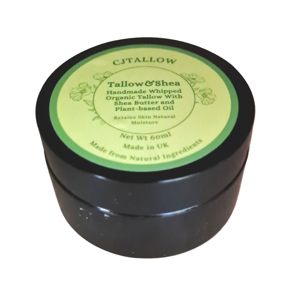CJTALLOW Tallow & Shea Whipped Balm – Organic Grass-Fed Tallow and Shea Butter Moisturiser Handmade in the UK