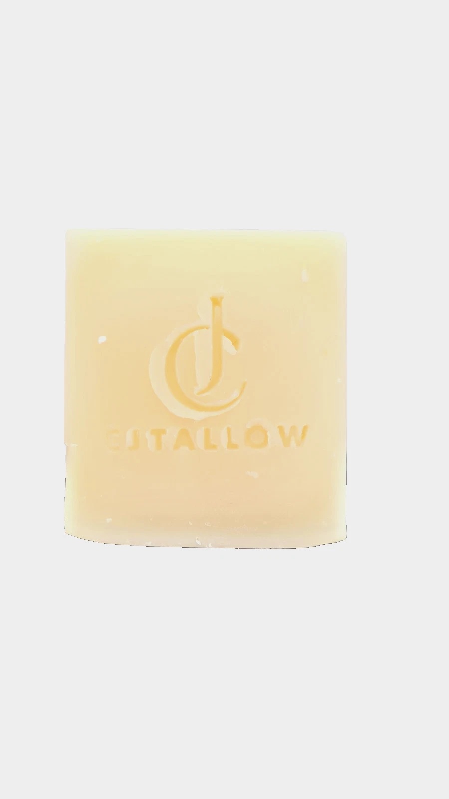 cjtallow tallow soap with coconut oil and castor oil with sandalwood and patchouli.
