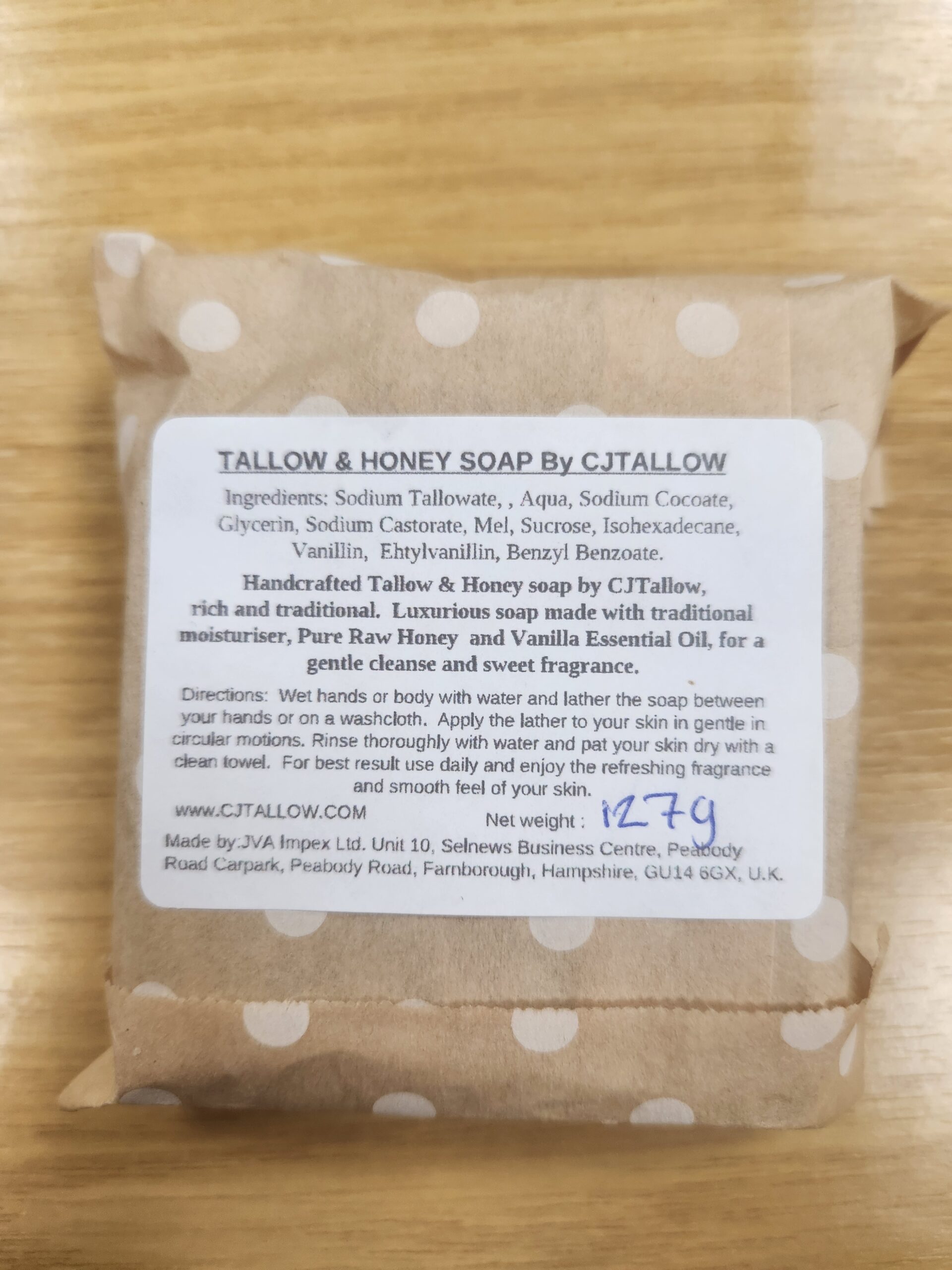 CJTALLOW Tallow & Honey Soap Scented with Vanilla Essential Oil - Image 3