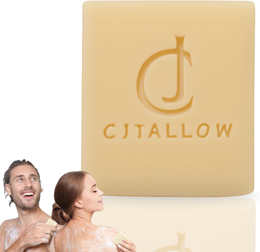 CJTALLOW Pure Organic Grass-Fed British Tallow Soap — handcrafted unscented cold-process soap bar, cream to off-white colour, handmade in small batches in the UK