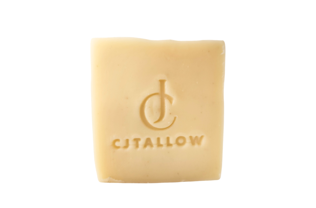 Handmade Calendula Soap made with grass-fed British tallow, calendula-infused olive oil, coconut oil, castor oil and lavender essential oil.