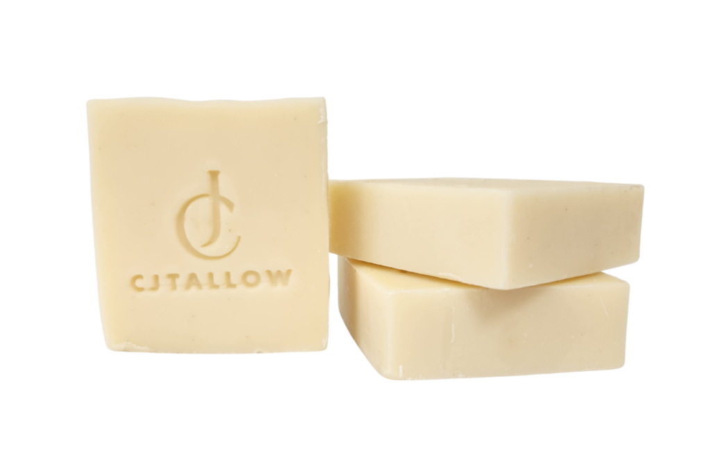 Handmade Calendula Soap made with grass-fed British tallow, calendula-infused olive oil, coconut oil, castor oil and lavender essential oil.