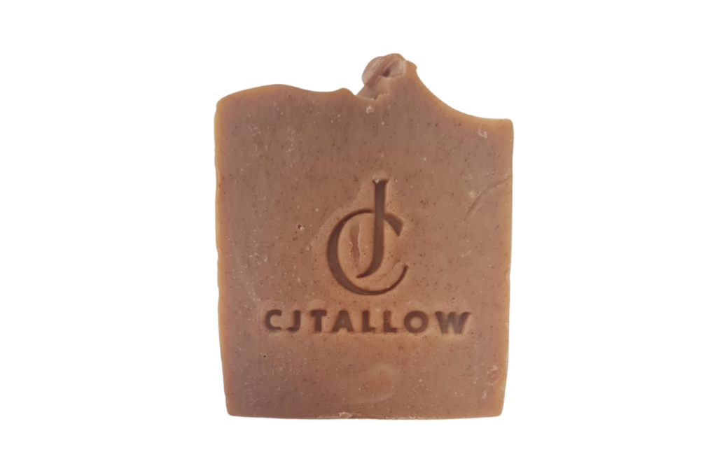 Handcrafted CJTallow tallow soap with turmeric and honey made from British grass-fed beef tallow for gentle everyday cleansing.