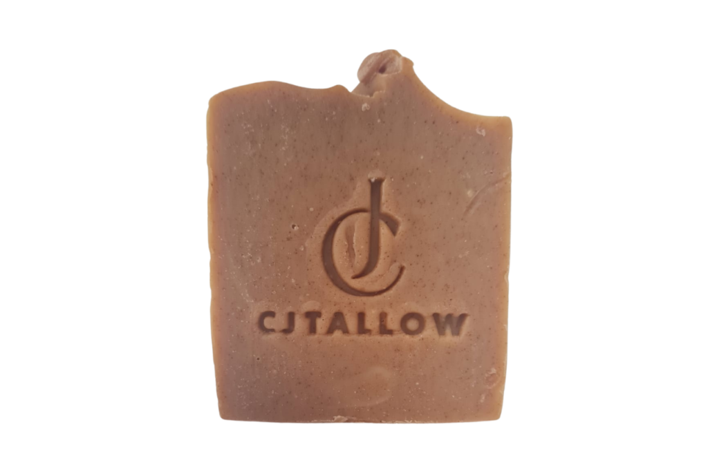 Handcrafted CJTallow tallow soap with turmeric and honey made from British grass-fed beef tallow for gentle everyday cleansing.